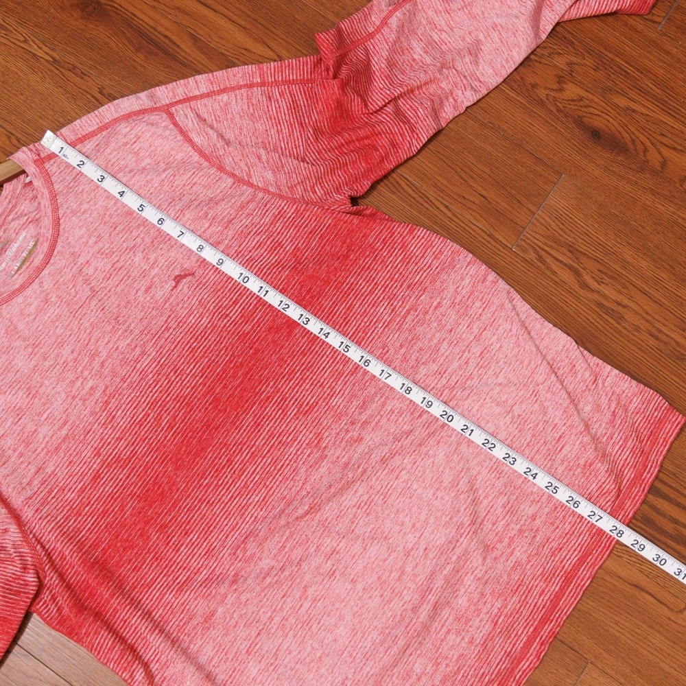 Tommy Bahama IslandZone Red Space Dye Ombre Long Sleeve Shirt Medium - Picture 7 of 10